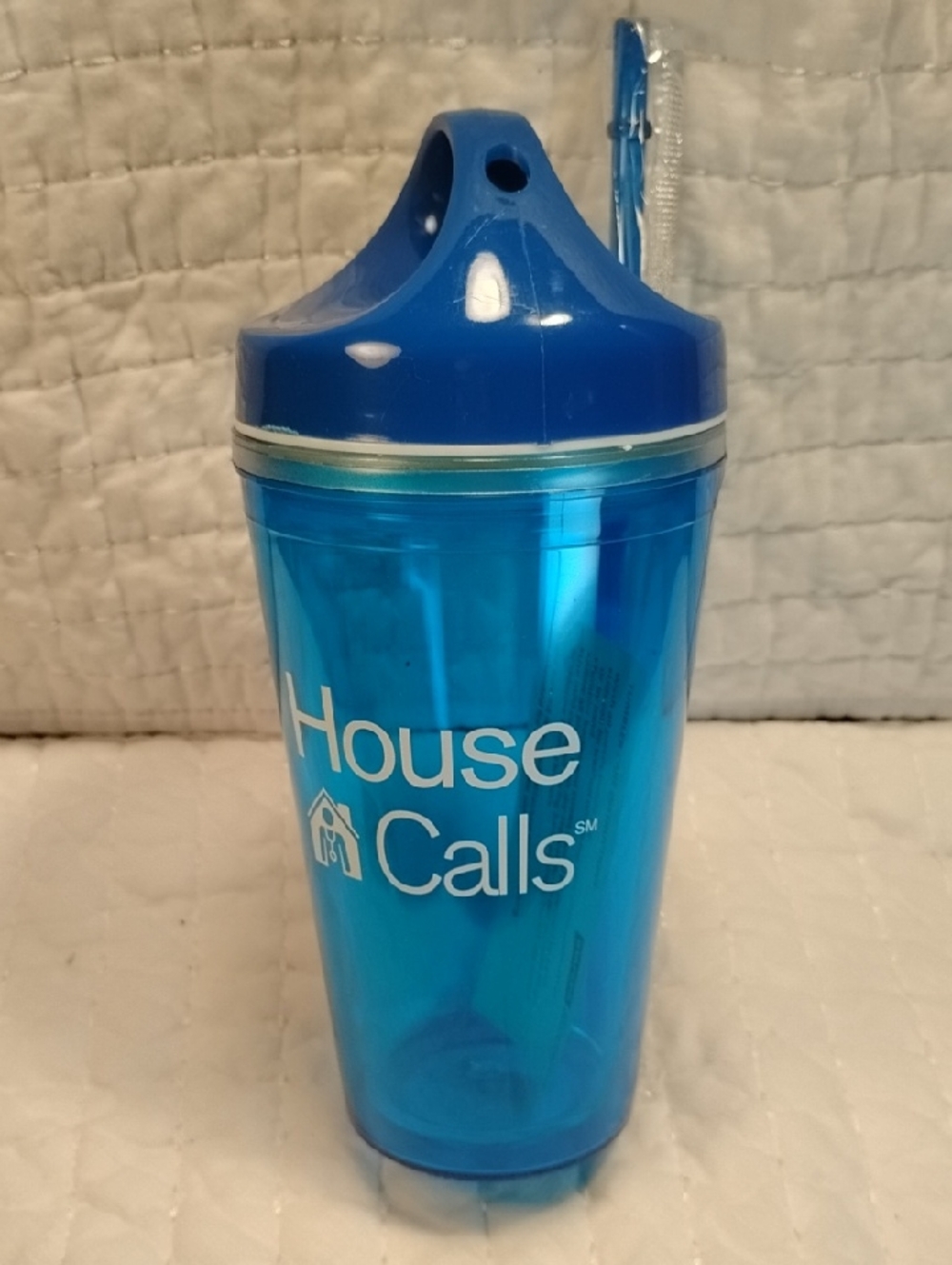 Blue Travel Tumbler with Straw New